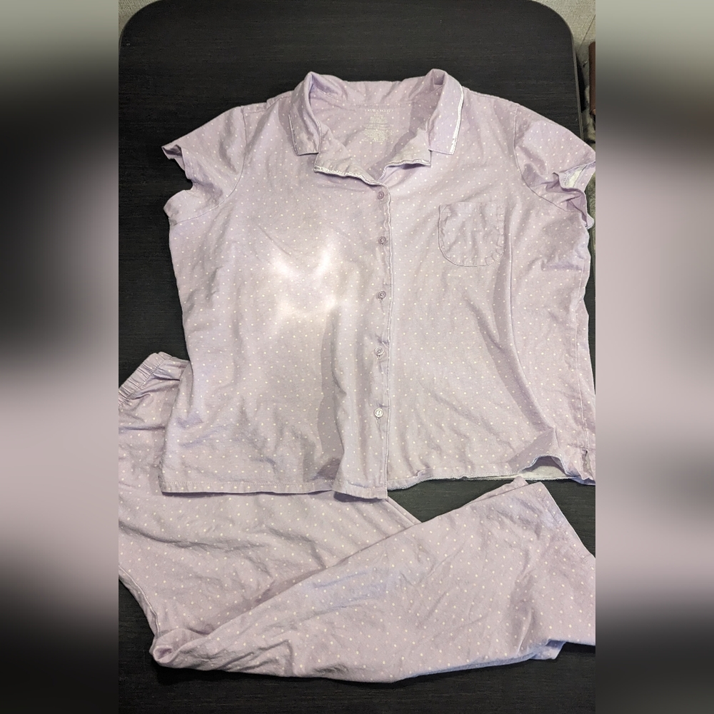 Laura Scott, purple polka dot pj set, XL